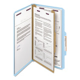 Smead™ Four-Section Pressboard Top Tab Classification Folders, Four SafeSHIELD Fasteners, 1 Divider, Legal Size, Blue, 10/Box (SMD18730) Each