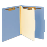 Smead™ Top Tab Classification Folders, Four SafeSHIELD Fasteners, 2" Expansion, 1 Divider, Letter Size, Blue Exterior, 10/Box (SMD13701) Each