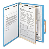 Smead™ Top Tab Classification Folders, Four SafeSHIELD Fasteners, 2" Expansion, 1 Divider, Letter Size, Blue Exterior, 10/Box (SMD13701) Each