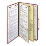Smead™ Pressboard Classification Folders, Six SafeSHIELD Fasteners, 2/5-Cut Tabs, 2 Dividers, Legal Size, Red, 10/Box (SMD19075) Each