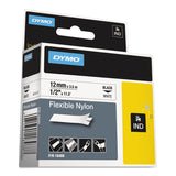 DYMO® Rhino Flexible Nylon Industrial Label Tape, 0.5" x 11.5 ft, White/Black Print (DYM18488) Each