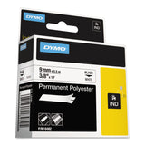 DYMO® Rhino Permanent Poly Industrial Label Tape, 0.37" x 18 ft, White/Black Print (DYM18482) Each