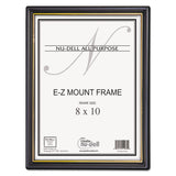 NuDell™ EZ Mount Document Frame with Trim Accent and Plastic Face, Plastic, 8 x 10, Black/Gold (NUD11800) Each