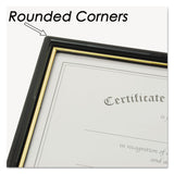 NuDell™ EZ Mount Document Frame with Trim Accent and Plastic Face, Plastic, 8.5 x 11 Insert, Black/Gold (NUD11880) Each