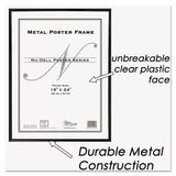 NuDell™ Metal Poster Frame, Plastic Face, 18 x 24, Black (NUD31222) Each
