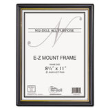 NuDell™ EZ Mount Document Frame with Trim Accent and Plastic Face, Plastic, 8.5 x 11 Insert, Black/Gold, 18/Carton (NUD11818) Pack of 18