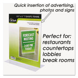 NuDell™ Clear Plastic Sign Holder, Stand-Up, 8.5 x 11 (NUD38020Z) Each