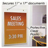 NuDell™ Clear Plastic Sign Holder, Wall Mount, 11 x 17 (NUD38017Z) Each