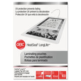 GBC® LongLife Thermal Laminating Pouches, 10 mil, 2.5" x 4.25", Gloss Clear, 100/Box (GBC3202105) Box of 100