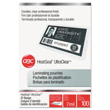 GBC® UltraClear Thermal Laminating Pouches, 7 mil, 2.56" x 3.75", Gloss Clear, 100/Box (GBC3200016) Box of 100