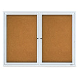 Quartet® Enclosed Cork Bulletin Board, Cork/Fiberboard, 48 x 36, Tan Surface, Silver Aluminum Frame (QRT2124) Each