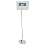 Quartet® Designer Sign Stand, Silver Aluminum Frame, 11 x 17 (QRT7922) Each
