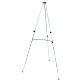 Quartet® Lightweight Telescoping Tripod Easel, 38" to 66" High, Aluminum, Silver (QRT50E) Each