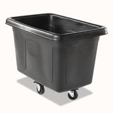 Rubbermaid® Commercial Cube Truck, 59 gal, 300 lb Capacity, Plastic, Black (RCP4608BLA) Each