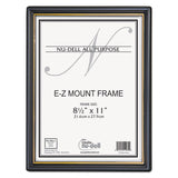 NuDell™ EZ Mount Document Frame with Trim Accent and Plastic Face, Plastic, 8.5 x 11 Insert, Black/Gold (NUD11880) Each
