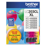 Brother LC2033PKS Innobella High-Yield Ink, 550 Page-Yield, Cyan/Magenta/Yellow (BRTLC2033PKS) Pack of 3