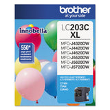 Brother LC203C Innobella High-Yield Ink, 550 Page-Yield, Cyan (BRTLC203C) Each