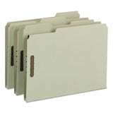 Smead™ Recycled Pressboard Fastener Folders, 1" Expansion, 2 Fasteners, Letter Size, Gray-Green Exterior, 25/Box (SMD15003) Box of 25