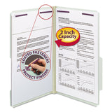 Smead™ Recycled Pressboard Folders, Two SafeSHIELD Coated Fasteners, 2/5-Cut: R of C, 2" Expansion, Legal Size, Gray-Green, 25/Box (SMD19982) Each