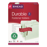 Smead™ Recycled Pressboard Fastener Folders, 1" Expansion, 2 Fasteners, Letter Size, Gray-Green Exterior, 25/Box (SMD15003) Box of 25