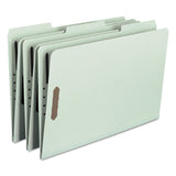 Smead™ Recycled Pressboard Fastener Folders, 1" Expansion, 2 Fasteners, Legal Size, Gray-Green Exterior, 25/Box (SMD20003) Box of 25