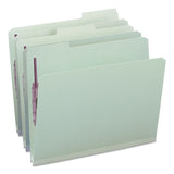 Smead™ Recycled Pressboard Fastener Folders, 1/3-Cut Tabs, Two SafeSHIELD Fasteners, 1" Expansion, Letter Size, Gray-Green, 25/Box (SMD14931) Each