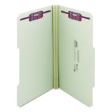 Smead™ Recycled Pressboard Folders, Two SafeSHIELD Coated Fasteners, 2/5-Cut: R of C, 2" Expansion, Legal Size, Gray-Green, 25/Box (SMD19982) Each