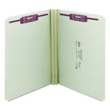 Smead™ Recycled Pressboard Fastener Folders, Straight Tabs, Two SafeSHIELD Fasteners, 2" Expansion, Letter Size, Gray-Green, 25/Box (SMD14910) Each