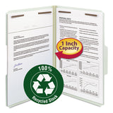 Smead™ Recycled Pressboard Fastener Folders, 1" Expansion, 2 Fasteners, Legal Size, Gray-Green Exterior, 25/Box (SMD20003) Box of 25