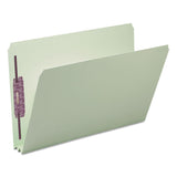 Smead™ Recycled Pressboard Fastener Folders, Straight Tabs, Two SafeSHIELD Fasteners, 2" Expansion, Legal Size, Gray-Green, 25/Box (SMD19910) Each