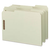 Smead™ Recycled Pressboard Fastener Folders, 1" Expansion, 2 Fasteners, Letter Size, Gray-Green Exterior, 25/Box (SMD15003) Box of 25
