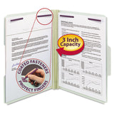 Smead™ Recycled Pressboard Fastener Folders, 1/3-Cut Tabs, Two SafeSHIELD Fasteners, 3" Expansion, Letter Size, Gray-Green, 25/Box (SMD14944) Each