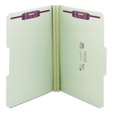 Smead™ Recycled Pressboard Fastener Folders, 1/3-Cut Tabs, Two SafeSHIELD Fasteners, 2" Expansion, Legal Size, Gray-Green, 25/Box (SMD19934) Each