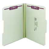Smead™ Recycled Pressboard Fastener Folders, 1/3-Cut Tabs, Two SafeSHIELD Fasteners, 1" Expansion, Letter Size, Gray-Green, 25/Box (SMD14931) Each