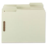 Smead™ Recycled Pressboard Fastener Folders, 1" Expansion, 2 Fasteners, Letter Size, Gray-Green Exterior, 25/Box (SMD15003) Box of 25