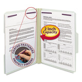 Smead™ Recycled Pressboard Fastener Folders, 1/3-Cut Tabs, Two SafeSHIELD Fasteners, 2" Expansion, Letter Size, Gray-Green, 25/Box (SMD14934) Each