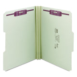 Smead™ Recycled Pressboard Fastener Folders, 1/3-Cut Tabs, Two SafeSHIELD Fasteners, 2" Expansion, Letter Size, Gray-Green, 25/Box (SMD14934) Each