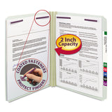 Smead™ Recycled Pressboard Fastener Folders, Straight Tabs, Two SafeSHIELD Fasteners, 2" Expansion, Letter Size, Gray-Green, 25/Box (SMD14910) Each