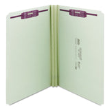Smead™ Recycled Pressboard Fastener Folders, Straight Tabs, Two SafeSHIELD Fasteners, 2" Expansion, Legal Size, Gray-Green, 25/Box (SMD19910) Each
