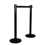 Tatco Adjusta-Tape Crowd Control Posts Only, Steel, 40" High, Black, 2/Box (TCO11611) Case of 2