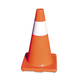 Tatco Traffic Cone, 10 x 10 x 18, Orange/Silver (TCO25500) Each