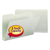 Smead™ Expanding Recycled Heavy Pressboard Folders, 1/3-Cut Tabs: Assorted, Legal Size, 2" Expansion, Gray-Green, 25/Box (SMD18234) Each