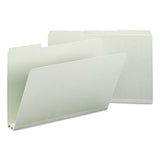 Smead™ Expanding Recycled Heavy Pressboard Folders, 1/3-Cut Tabs: Assorted, Legal Size, 2" Expansion, Gray-Green, 25/Box (SMD18234) Each