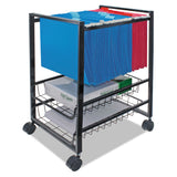 Advantus Mobile File Cart with Sliding Baskets, Metal, 2 Drawers, 1 Bin, 12.88" x 15" x 21.13", Black (AVT34075) Each