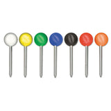 Advantus Map Tacks, Plastic, Assorted, 0.38", 100/Box (GEMMTA) Box of 100