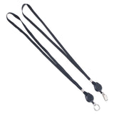 Advantus Lanyards with Retractable ID Reels, Metal Split Ring Fastener, 34" Long, Black, 12/Pack (AVT75547) Box of 12