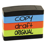 Trodat® Interlocking Stack Stamp, COPY, DRAFT, ORIGINAL, 1.81" x 0.63", Assorted Fluorescent Ink (USS8801) Each
