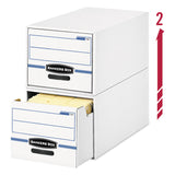 Bankers Box® STOR/DRAWER Basic Space-Savings Storage Drawers, Letter Files, 14" x 25.5" x 11.5", White/Blue, 6/Carton (FEL00721) Carton of 6