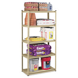 Tennsco Stur-D-Stor Shelving, Five-Shelf, 36.5w x 18.5d x 72h, Sand (TNNLSS361872) Each