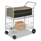 Fellowes® Wire Mail Cart, Metal, 2 Bins, 21.5" x 37.5" x 39.5", Chrome (FEL40912) Each
